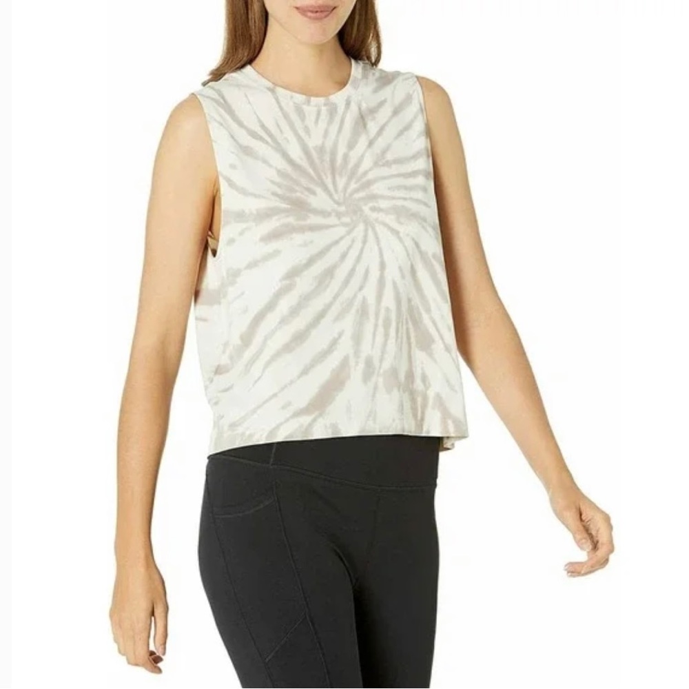SAGE COLLECTIVE TIE DYE CREW NECK TANK TOP color: sand EUC SZ S